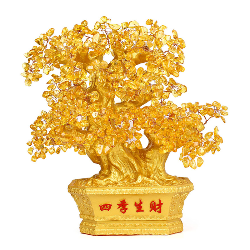 黄水晶发财摇钱树